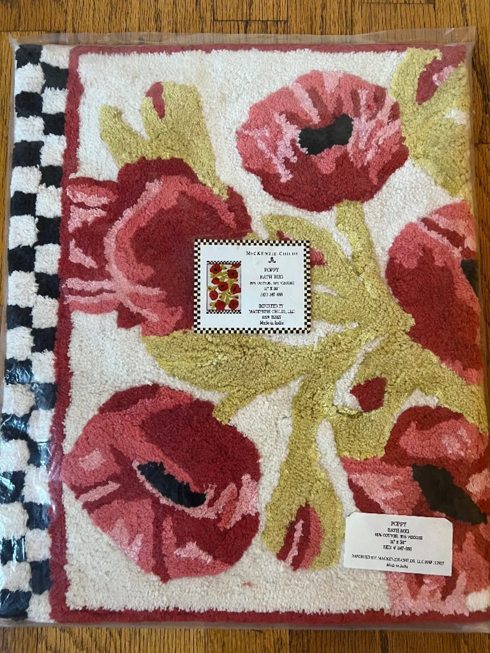Mackenzie-Childs Poppy Bath Rug 21” x 34”